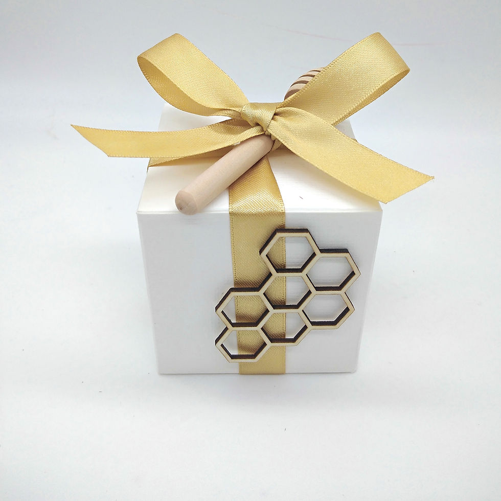 Bomboniere di miele 120g con scatola e dettagli in legno