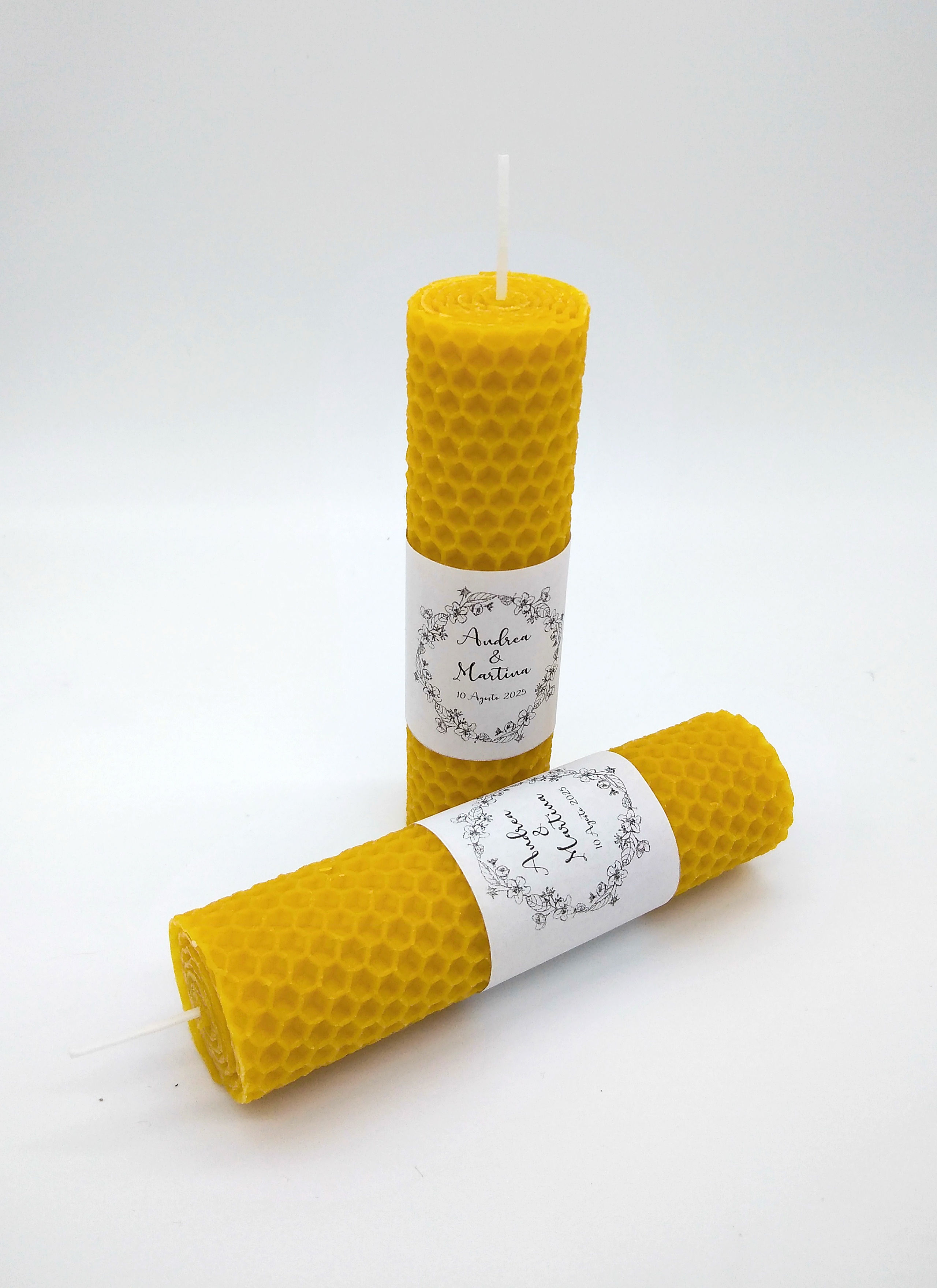 Bomboniere di candele di cera arrotolata