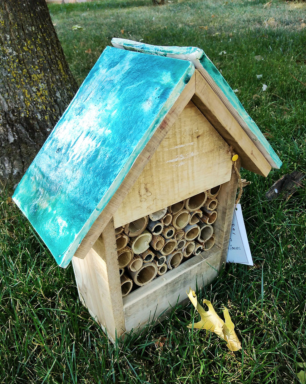 Miniatura: Raku Bee Hotel - Casetta per api solitarie con ceramica raku