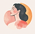 The logo of the clinic - a powerful woman closing her eyes
