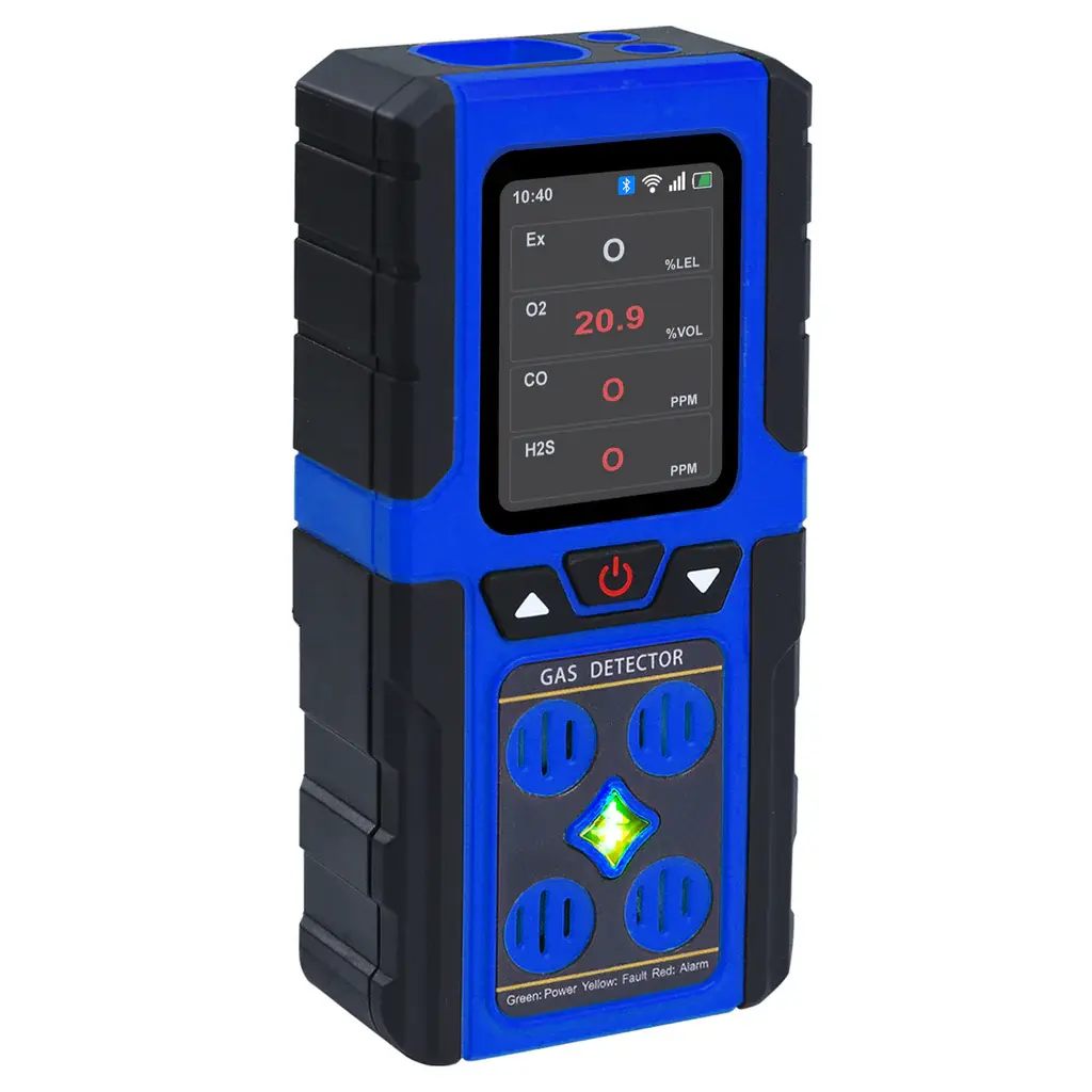 4-in-1 Portable Gas Detector | EX, O₂, CO & H₂S Monitor | IP68 Industrial Safety Monitor