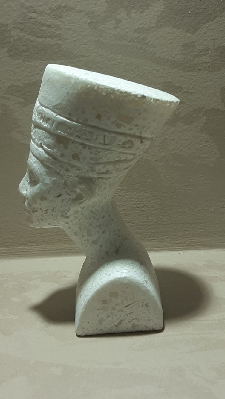 Thumbnail: Handcrafted Queen Nefertiti Alabaster Sculpture (White)