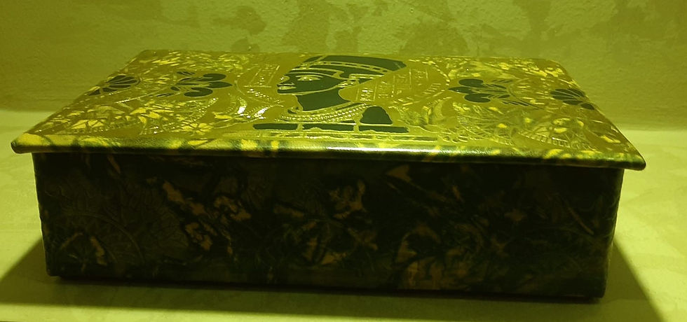 Thumbnail: Handmade pharaonic Camel Leather  Box – Queen Nefertiti Design