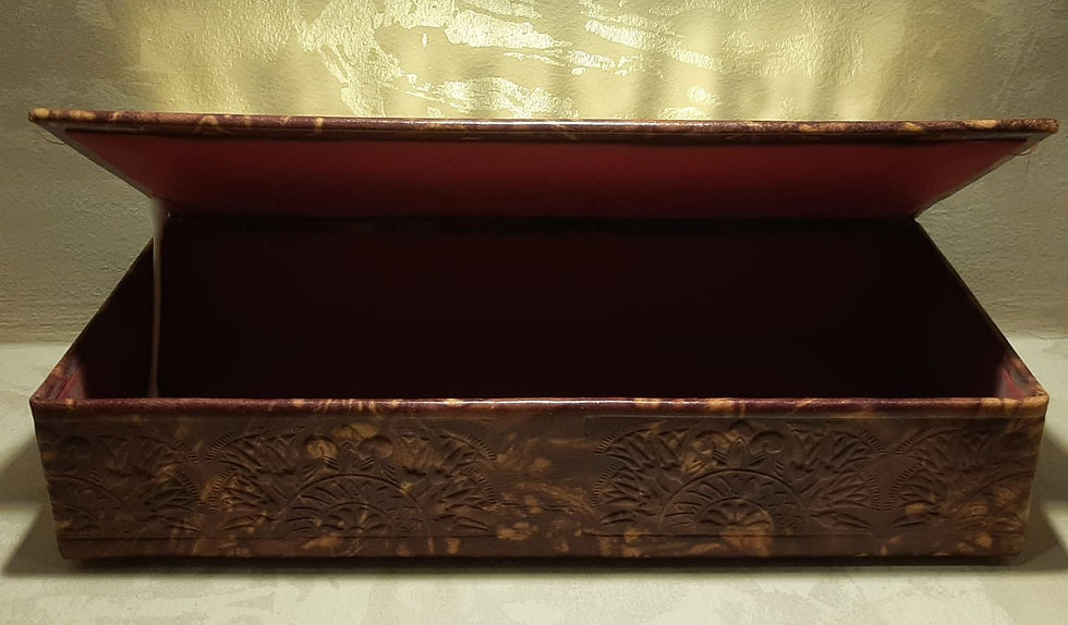 Thumbnail: Handcrafted Camel Leather Pharaonic Box (Brawn)