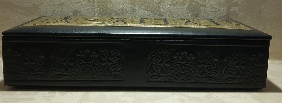 Thumbnail: Handcrafted Camel Leather pharaonic Box (Black)