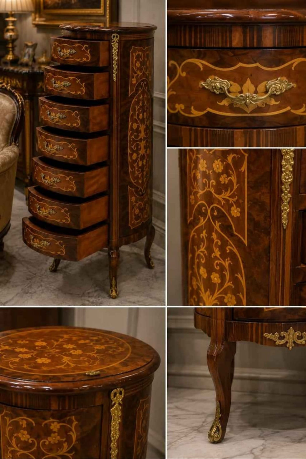 Thumbnail: French Marquetry Tall Chest