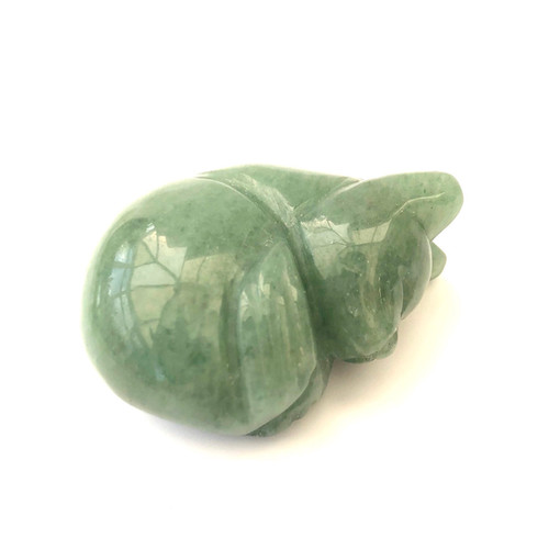 Green Aventurine Sleeping Cat organikagems