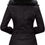 Thumbnail: Women’s Black Genuine Sheepskin Faux Fur Detachable Collar Slim Outfit Winter