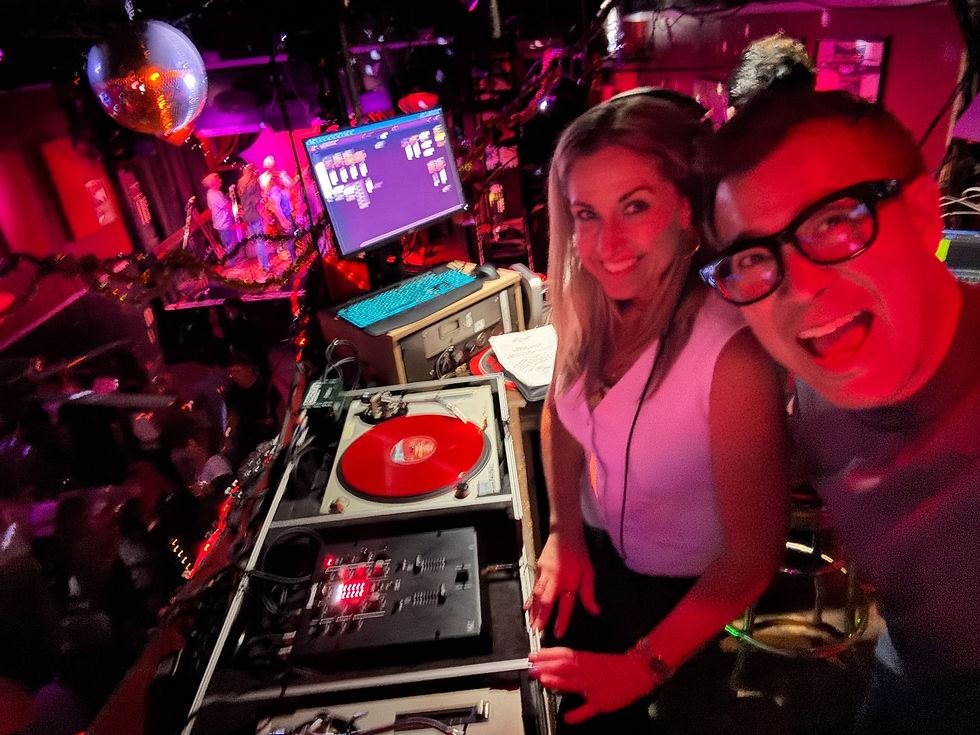 Feed.fm co-founders Jeff Yasuda and Lauren Li at the Fuzz Collective album release party.