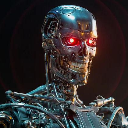 Image of the terminator robot from the popular movie
