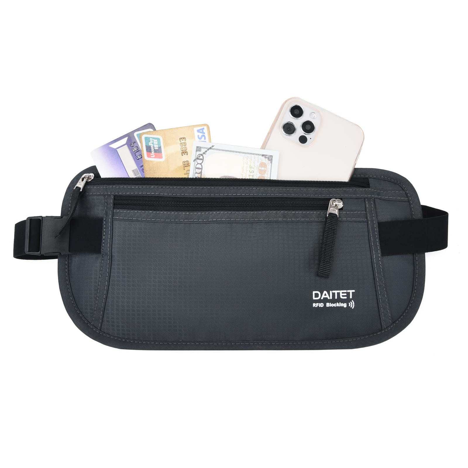 RFID Blocking Travel Money Belt – Anti-Theft Hidden Waist Pouch