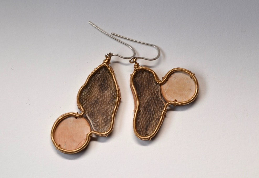 Ling Cod and Birchbark Earrings "Facts of Life" Series