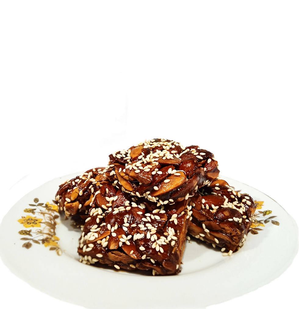 Home-Made Almond Sesame Seeds (Badam Til) Jaggery Chikki
