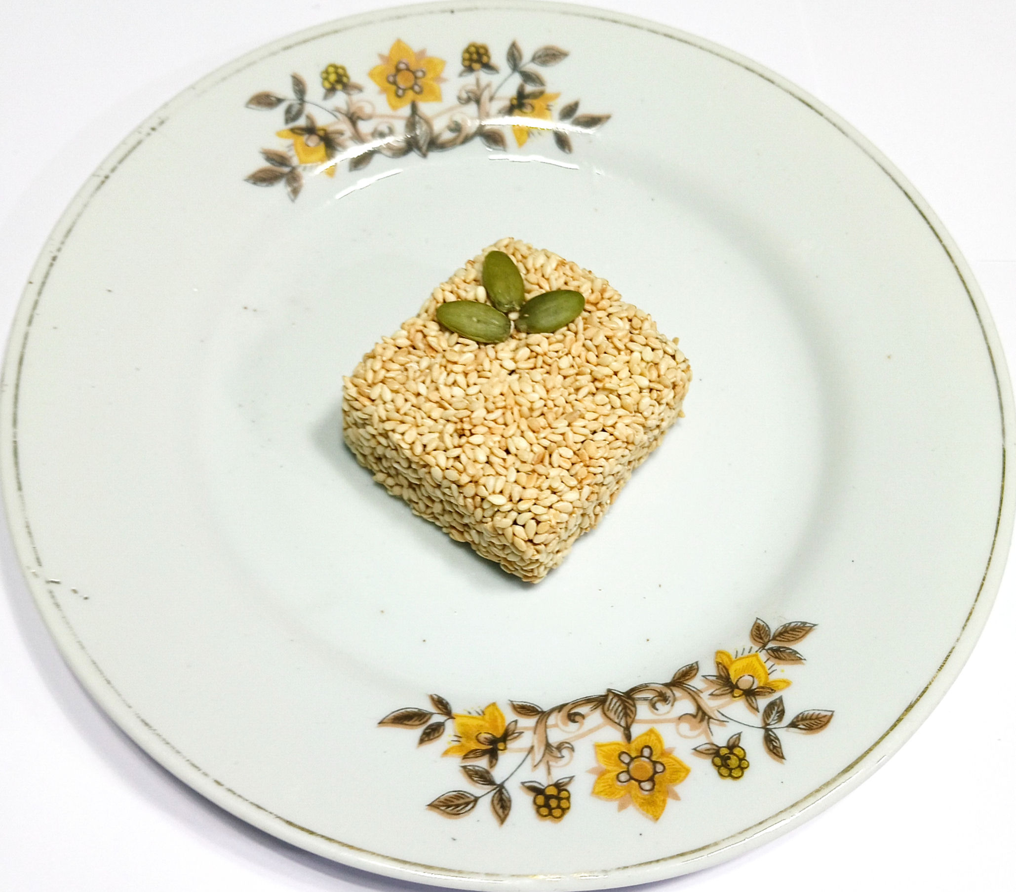 Til Coated PEANUT BURFI with Coconut Milk & Peanut Butter