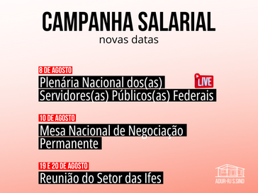 Novo calendário campanha salarial