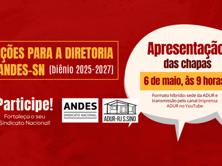 Eleições ANDES-SN - Apresentação das chapas