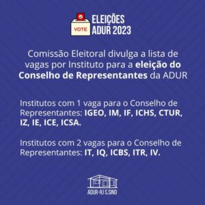 Comissao eleitoral divulga lista de vagas por instituto para Conselho de Representantes da ADUR