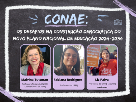 ADUR realiza mesa para debater desafios na construção democrática na Conferência Nacional de Educação