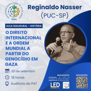 Palestina livre será tema da aula inaugural do curso de história na UFRRJ