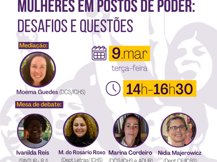 LIVE 9 DE MARÇO: “Mulheres em postos de poder: desafios e questões”