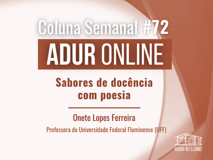 ADUR Online #72: Sabores de docência com poesia