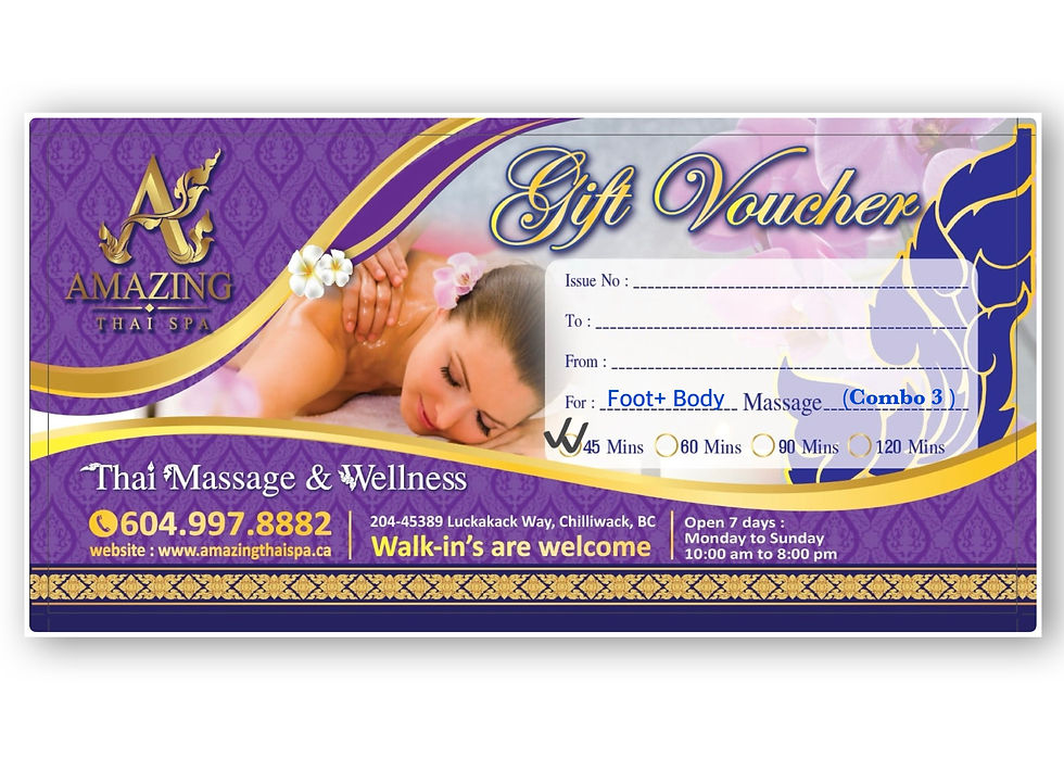COMBO 3 - 45 Mins Body Massage +45 Mins Foot/ Reflexology