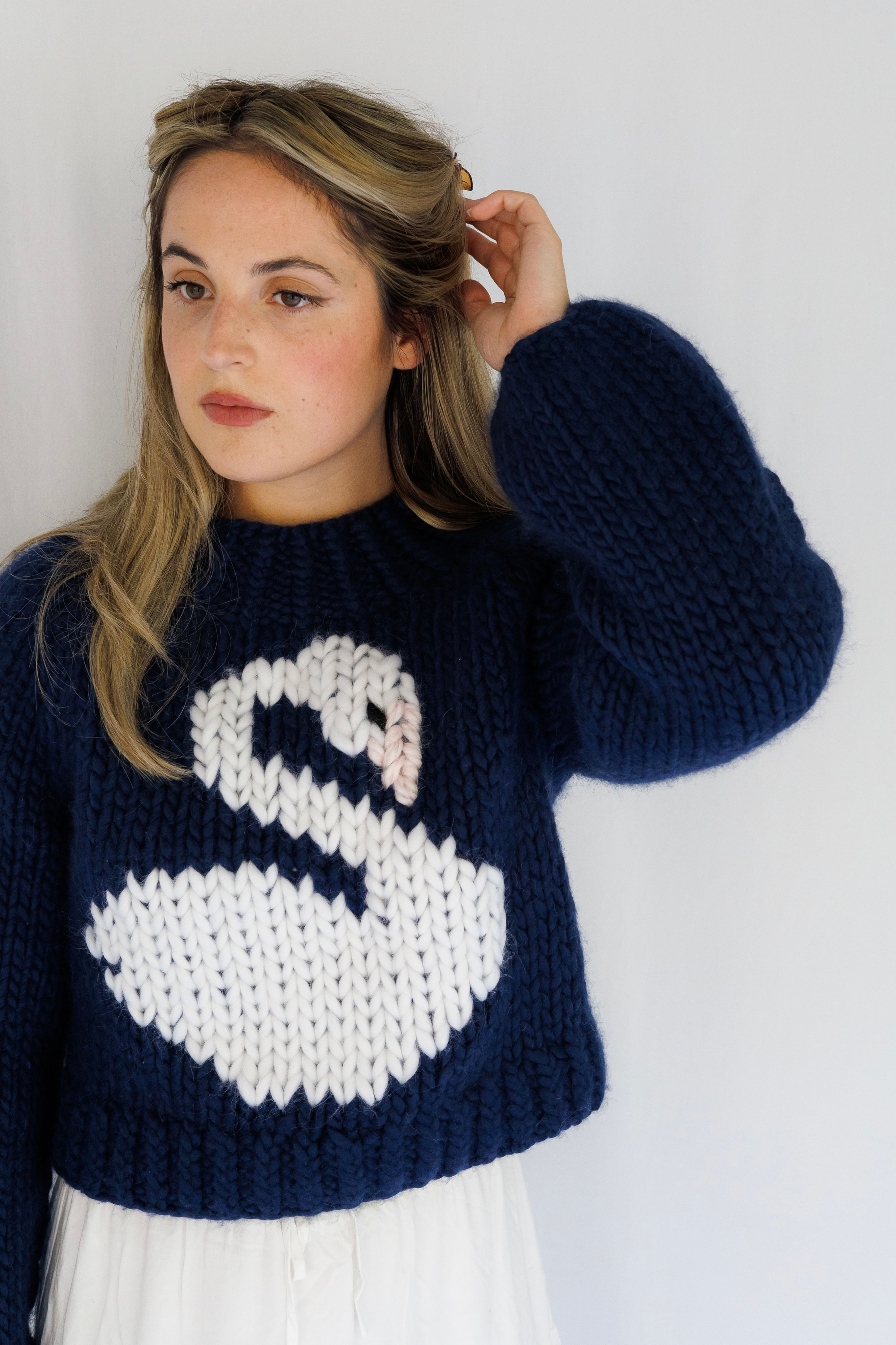 Navy Swan Sweater