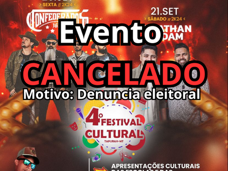 Cancelamento da 4ª Edição do Festival Cultural de Tapurah gera polêmica e acusações políticas