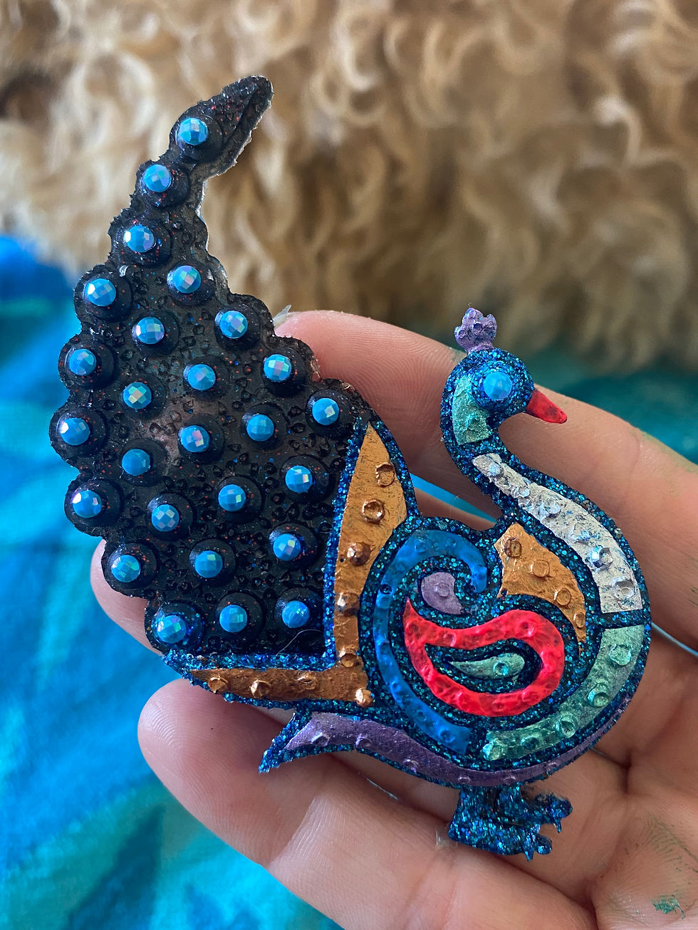 Thumbnail: Percy Peacock (Blue) or (Rainbow) Brooch