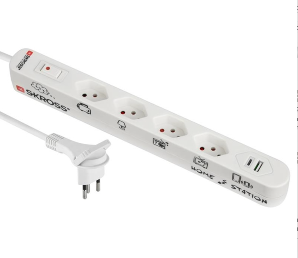 Multiprise 4xT13, 1xUSB-C et 1xUSB-A