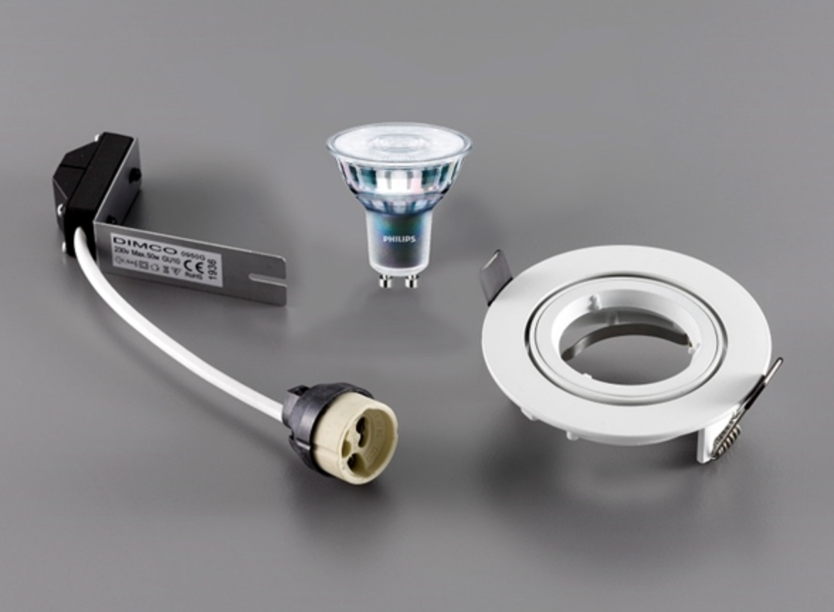 Kit LED Set Lum. à encast. blanc pivotant 3.9W (35W) GU10 36° dimmable