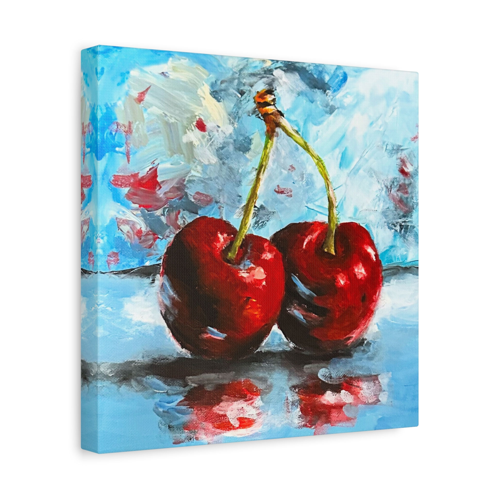 Cherry Pair Matte Canvas Wall Art — Stretched 1.25"