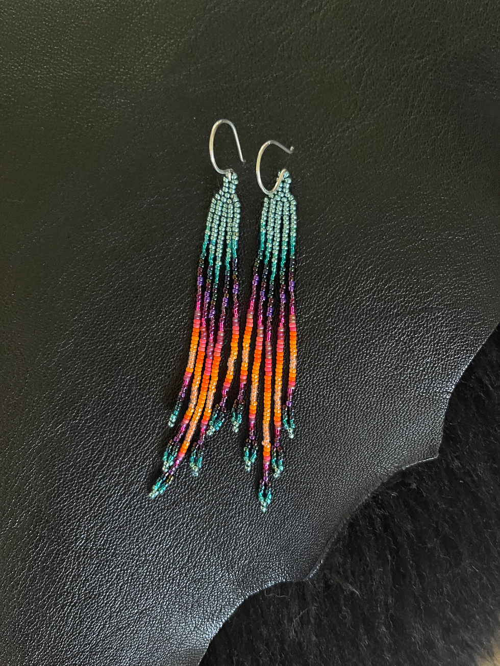 Thumbnail: Smoking Hot Firey Seed Bead Earrings 