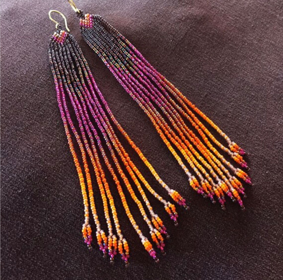 Thumbnail: Maui Swan Designs ~ Summer Heat ~ Seed Bead Handmade Earrings