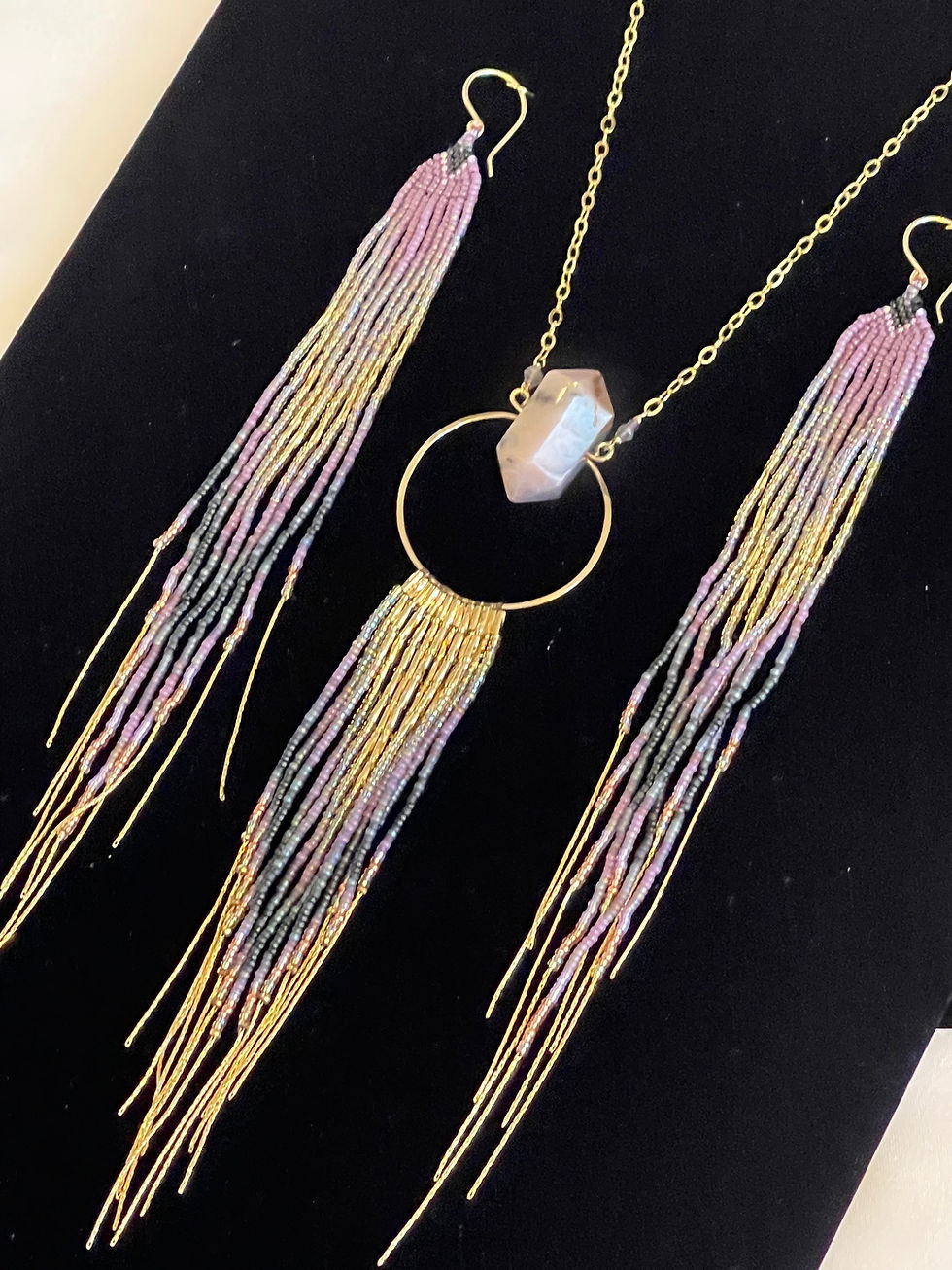 Thumbnail: Double Terminated Point  Dendritic Moss Opal Necklace