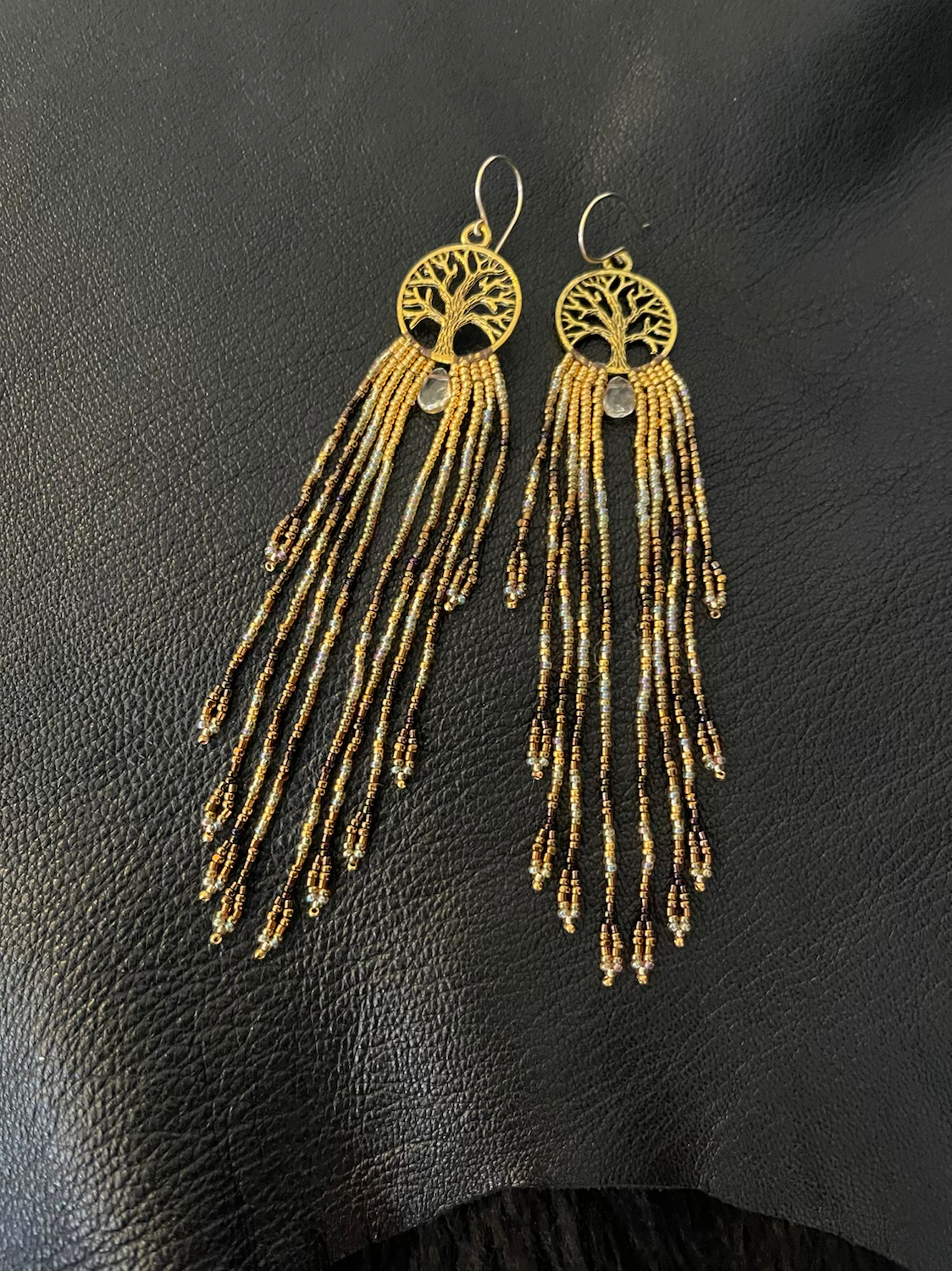 Golden Citrine Tree Of Life Earrings