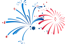 Red and Blue Fireworks