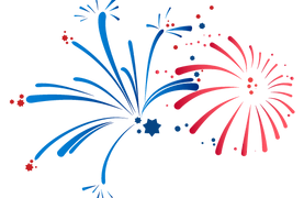 Red and Blue Fireworks