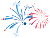 Red and Blue Fireworks