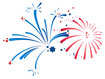 Red and Blue Fireworks