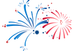 Red and Blue Fireworks