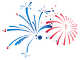 Red and Blue Fireworks