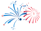 Rojo y azul de los fuegos artificiales