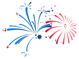 Red and Blue Fireworks