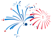 Red and Blue Fireworks