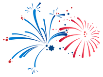 Red and Blue Fireworks