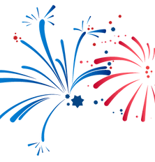 Red And Blue Fireworks