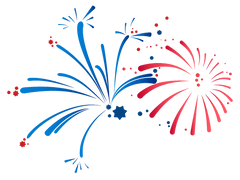 Red and Blue Fireworks