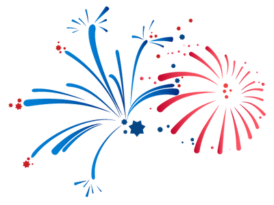 Red and Blue Fireworks
