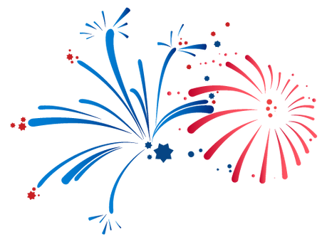 Red and Blue Fireworks